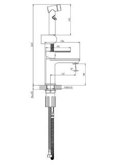 Смеситель для раковины с гигиеническим душем Splenka S05.12.06 чёрный